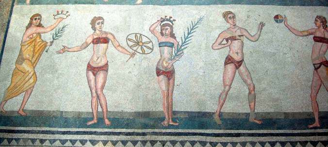 The "bikini girls" of the Roman Villa at Piazza Armerina The famous bikini girls in the Roman villa del Casala, Piazza Armerina, Sicily