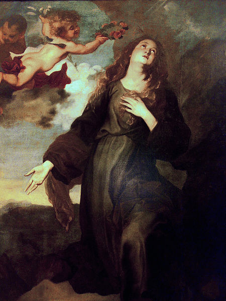 Santa Rosalia painted by Van Dyck in Palermo, whilst the artist was desperately hoping NOT to catch the plague