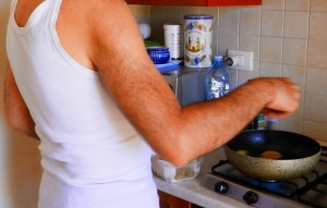 Please take note of the white vest, which you must wear whenever deep frying your meals, should you wish to adhere to the Mediterranean Diet properly